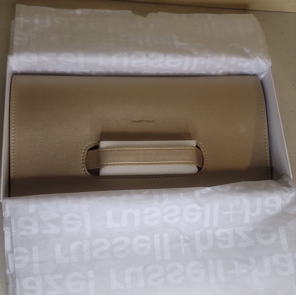 Gold Vegan Leather Clutch Bag & Wallet - Picture 13 of 13